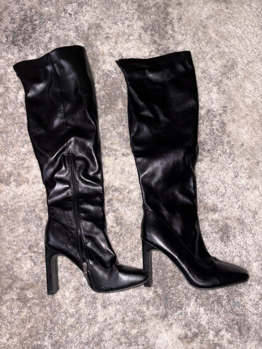 SHEIN Black Over-the-Knee Block Heel Boots